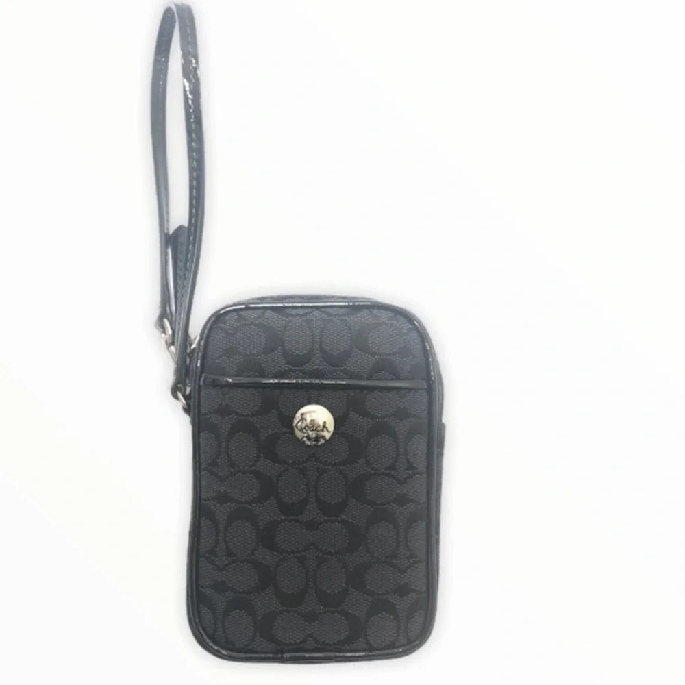 Coach vintage y2k signature mini black wristlet bag